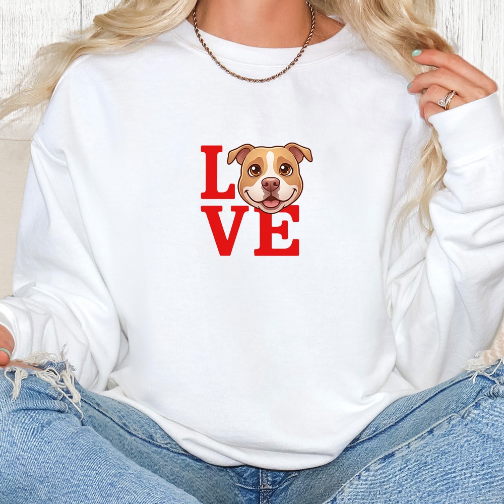 Comfort Colors Love Pit Bull Premium  Sweatshirt - White