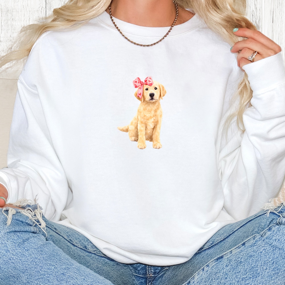 Comfort Colors Sweetheart Pup Labrador Retriever Premium  Sweatshirt - White