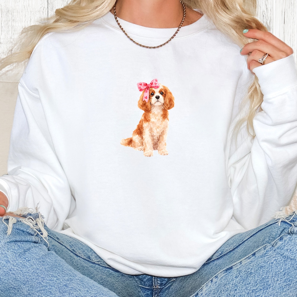 Comfort Colors Sweetheart Pup Cavalier King Charles Spaniel Premium  Sweatshirt - White