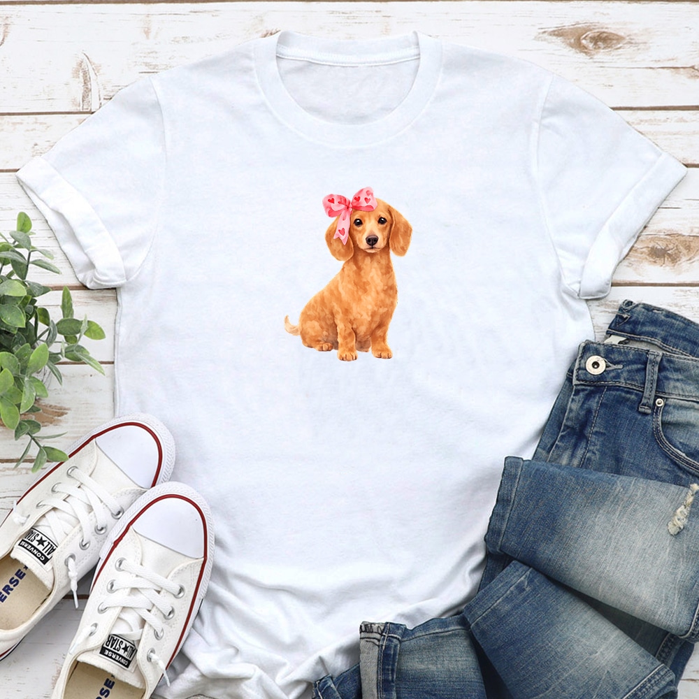 Sweetheart Pup Dachshund Standard Tee White