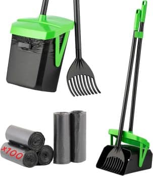FUSBUNTY Pooper Scooper Swivel Bin & Rake