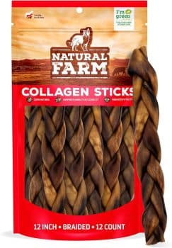 Natural Farm Odor Free Braided Collagen Chews for Dogs