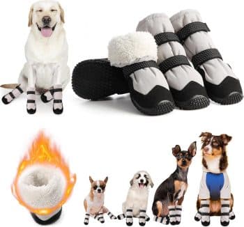 Winter Dog Snow Boots with Warm Wool Lining