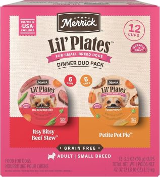 Merrick Lil’ Plates Grain Free Dinner Duos Soft Natural Wet Small Dog Food 