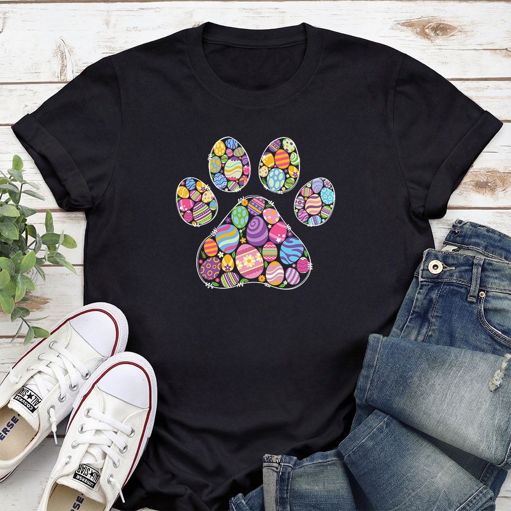 Fund 30 Meals for $15.00 and Get A Free - Easter Paw Party Standard Tee Black