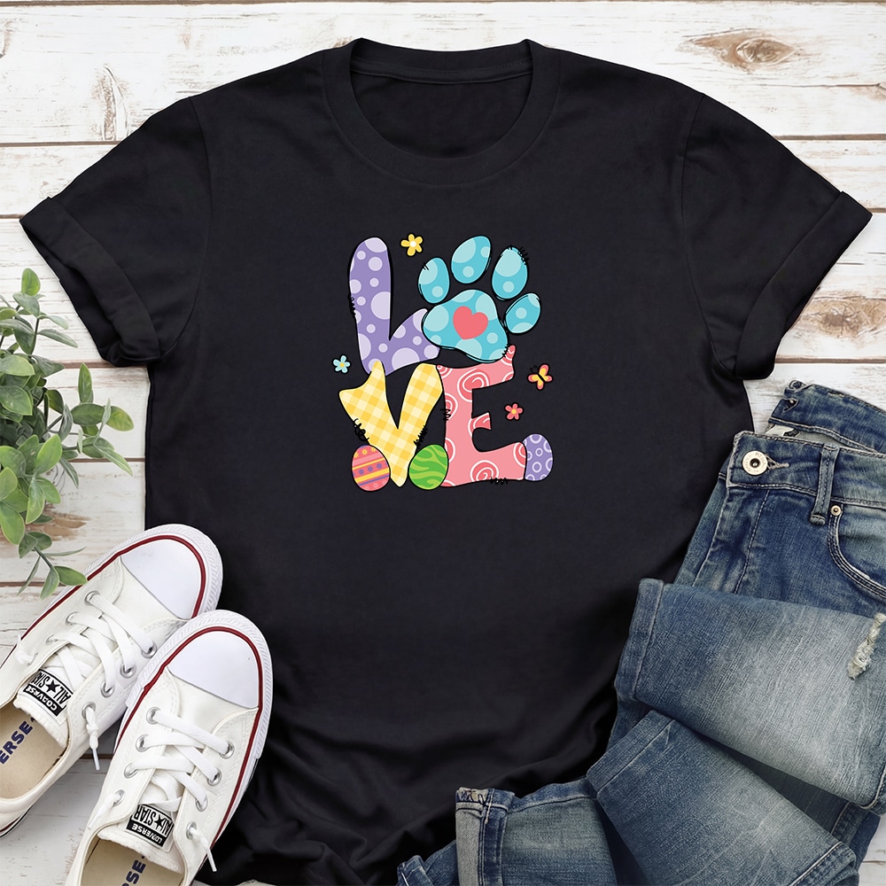 Easter Paw Love Standard Tee Black