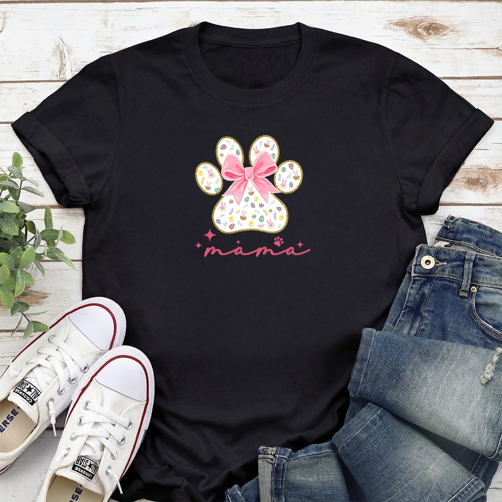 Easter Paw Mama Standard Tee Black