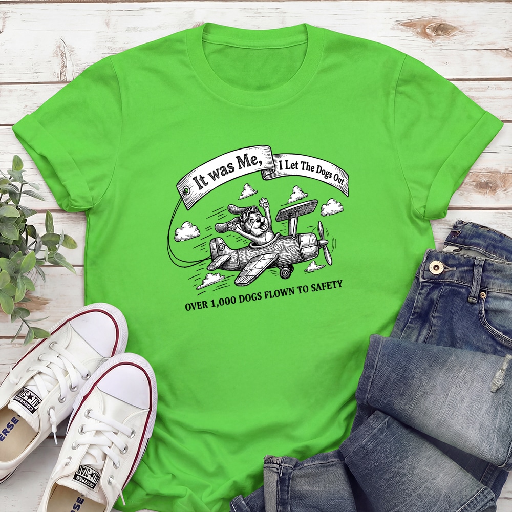 Second Chance Movement I Let The Dogs Out Standard Tee Electric Green