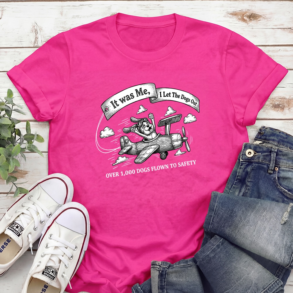 Second Chance Movement I Let The Dogs Out Standard Tee Pink