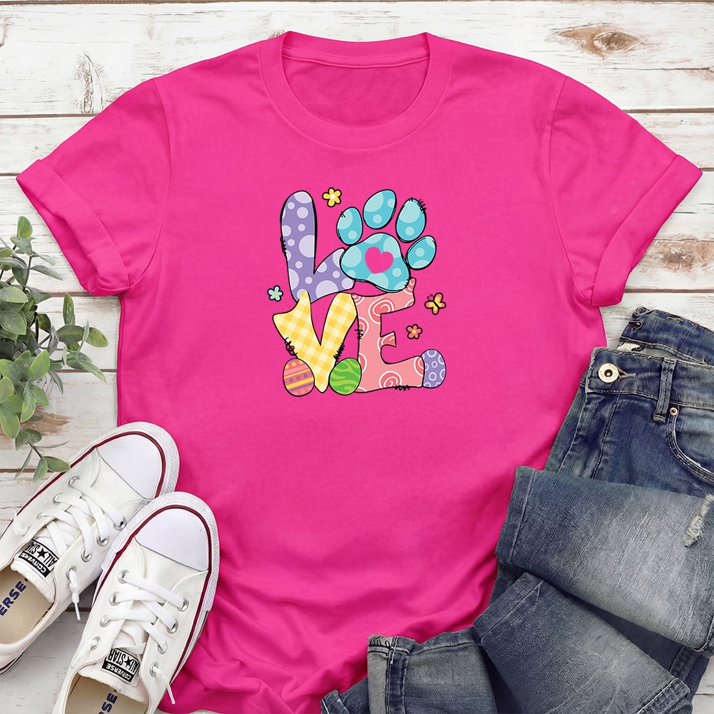 Easter Paw Love Standard Tee Pink