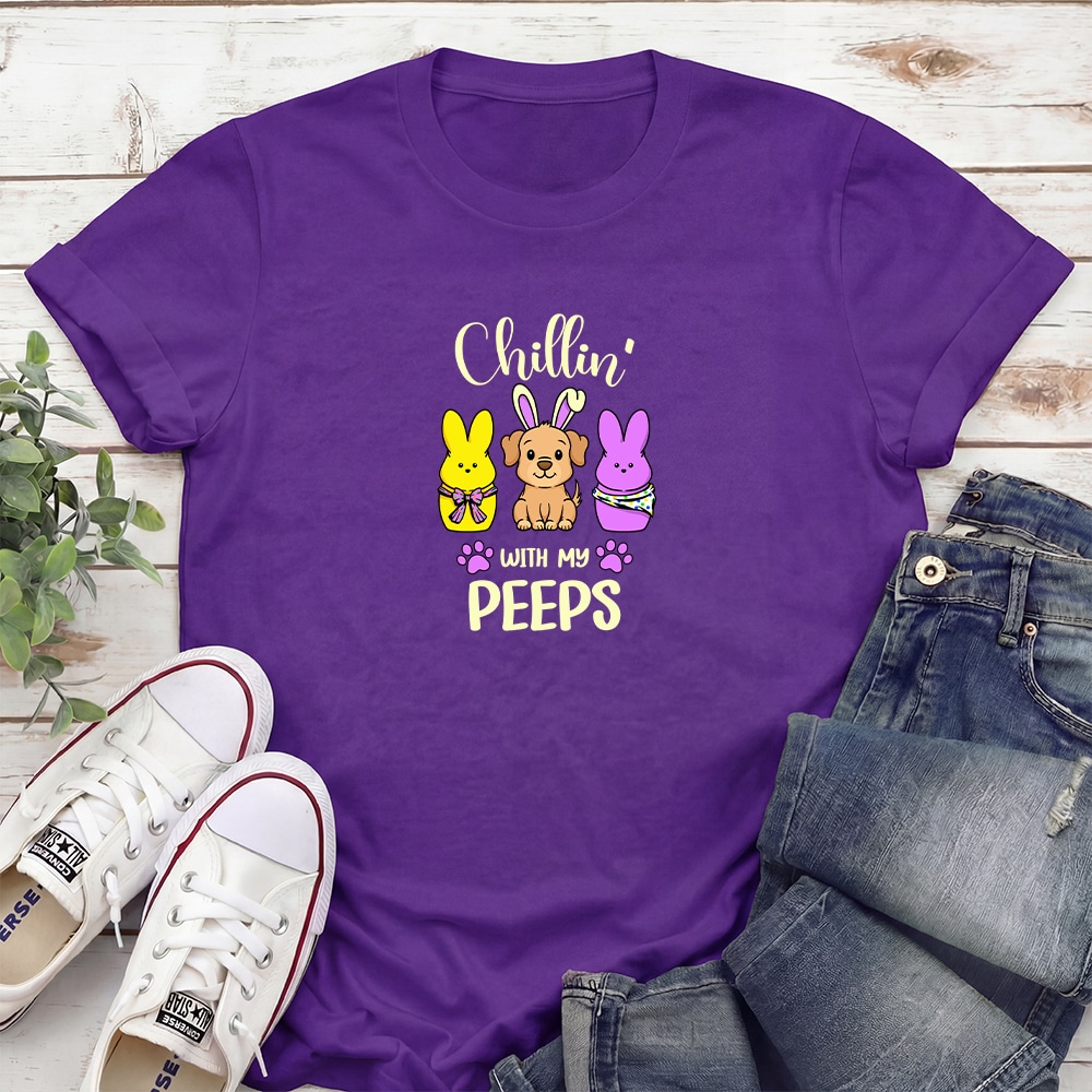 Happy Easter Peeps Standard Tee Purple
