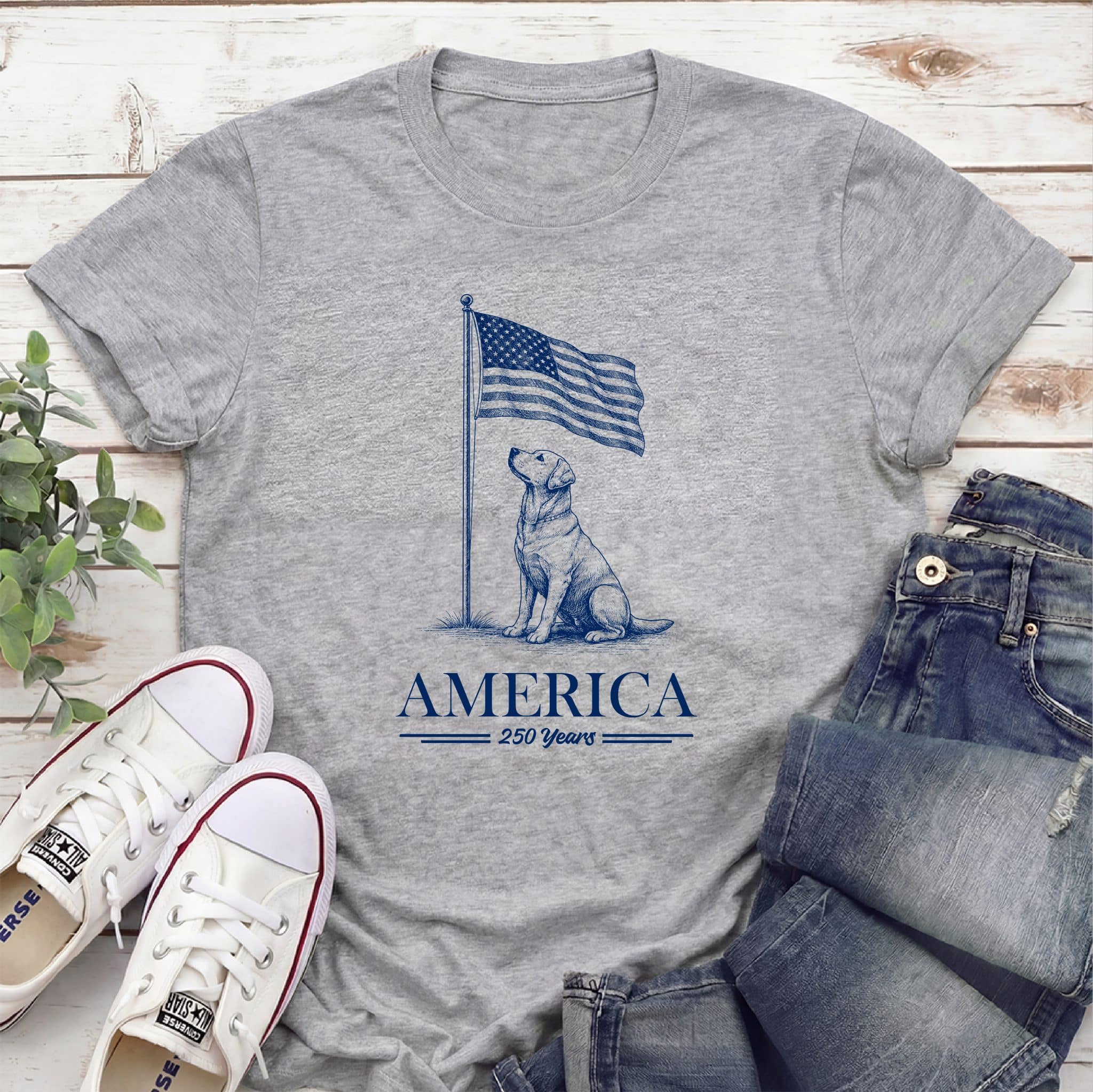 America 250 Years Standard Tee Heather Grey