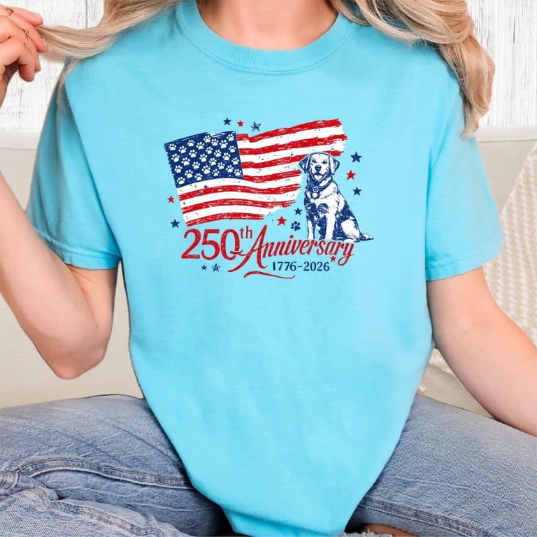 Comfort Colors 250th Anniversary USA Vintage Washed Tee - Lagoon Blue