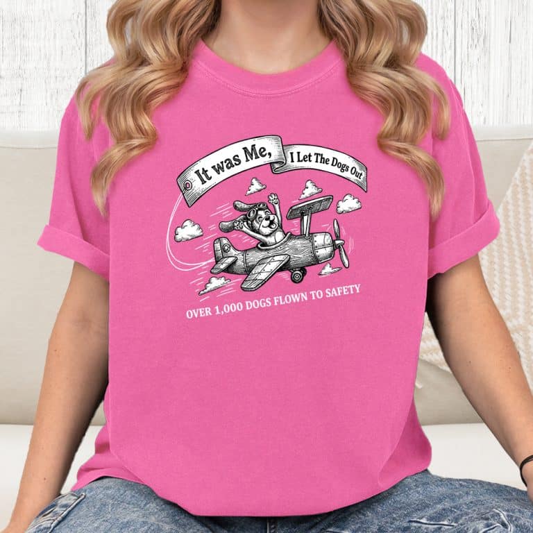 Comfort Colors Second Chance Movement I Let The Dogs Out Vintage Washed Tee - Crunchberry