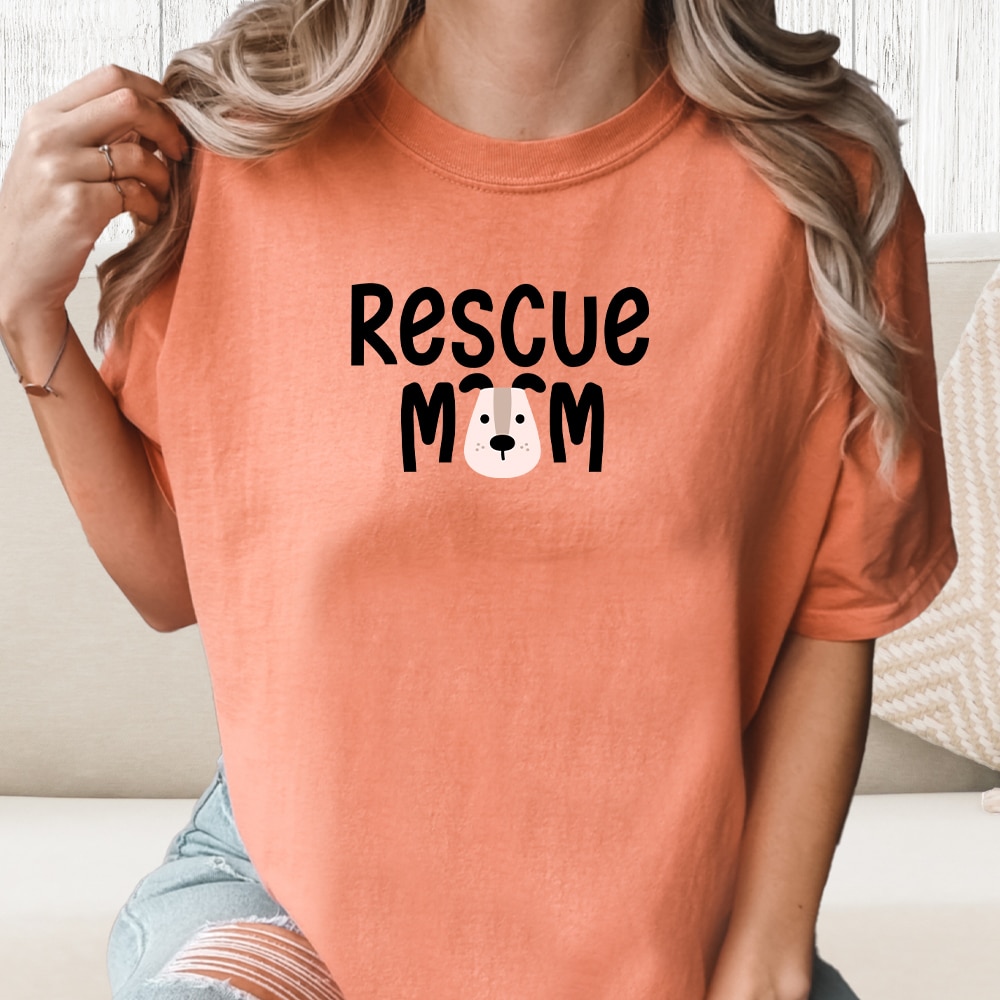 Comfort Colors Rescue Mom Club Vintage Washed Tee - Terracotta