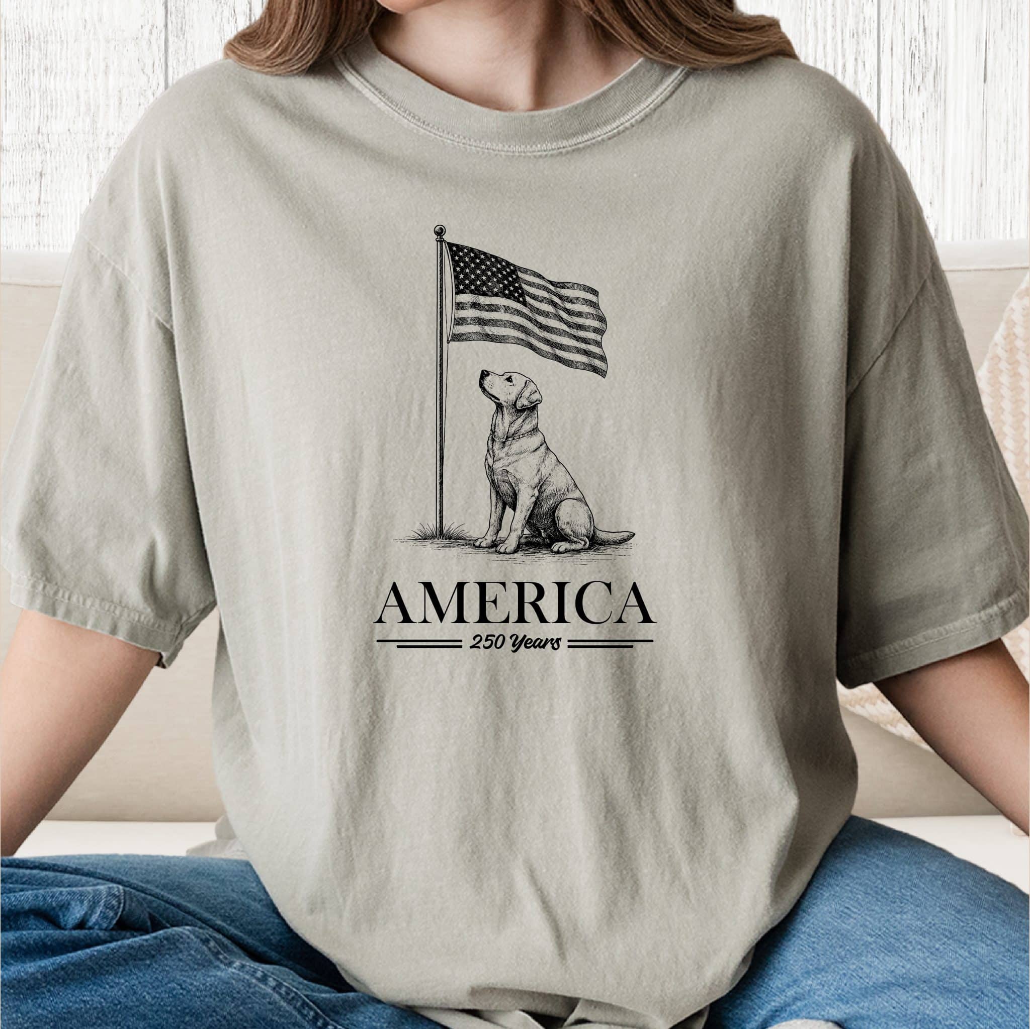 Comfort Colors America 250 Years Vintage Washed Tee - Sandstone