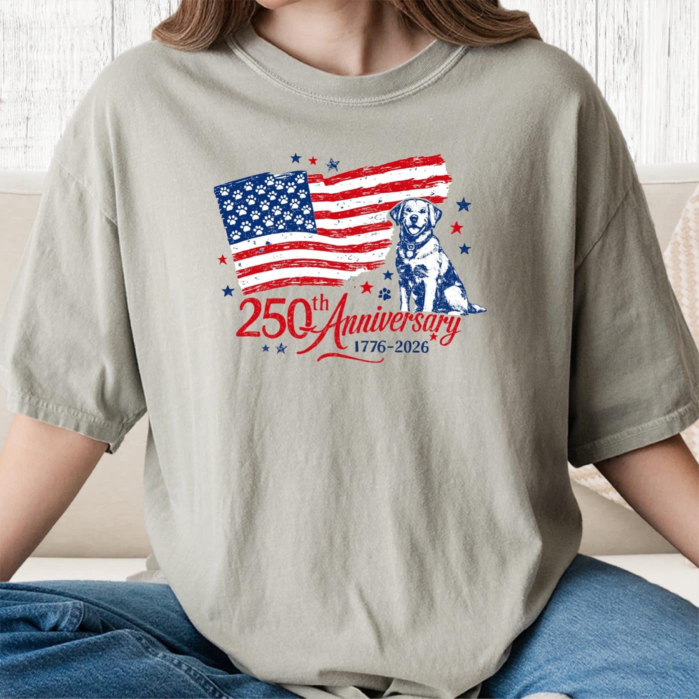 Comfort Colors 250th Anniversary USA Vintage Washed Tee - Sandstone