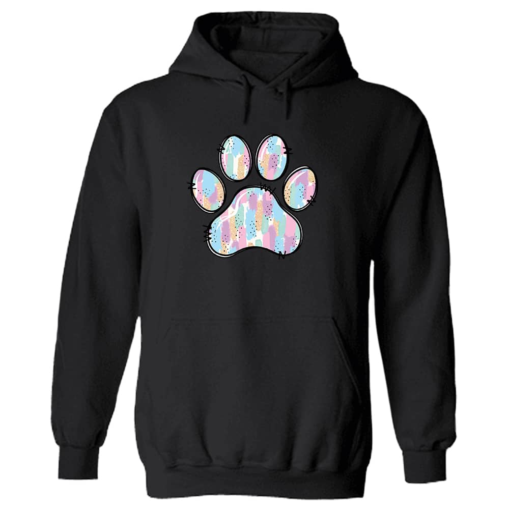 Easter Paw Print Hoodie Black