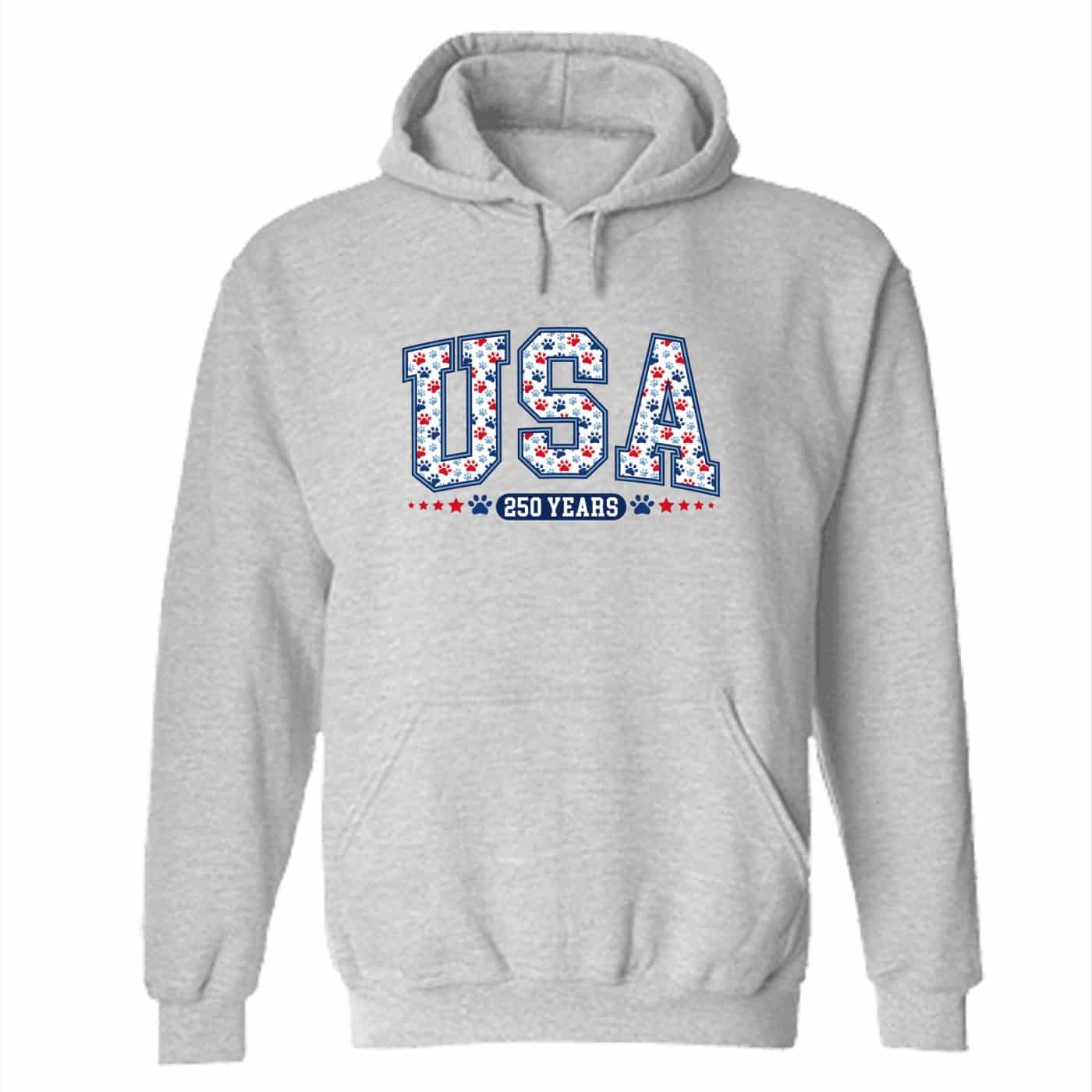 USA 250 Years Hoodie Heather Grey