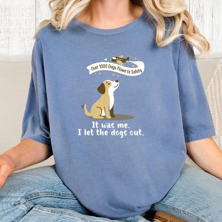 Comfort Colors Second Chance Movement It Was Me I Let The Dogs Out Vintage Washed Tee - Blue Jean