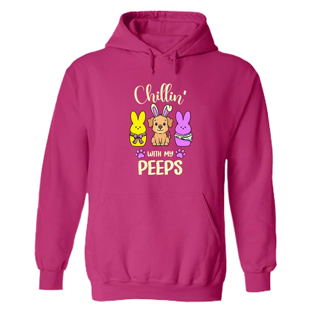 Happy Easter Peeps Hoodie Heliconia
