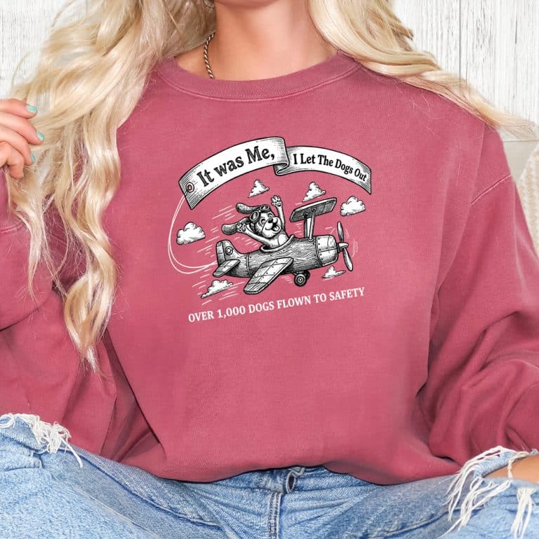 Comfort Colors Second Chance Movement I Let The Dogs Out Premium  Sweatshirt - Crimson