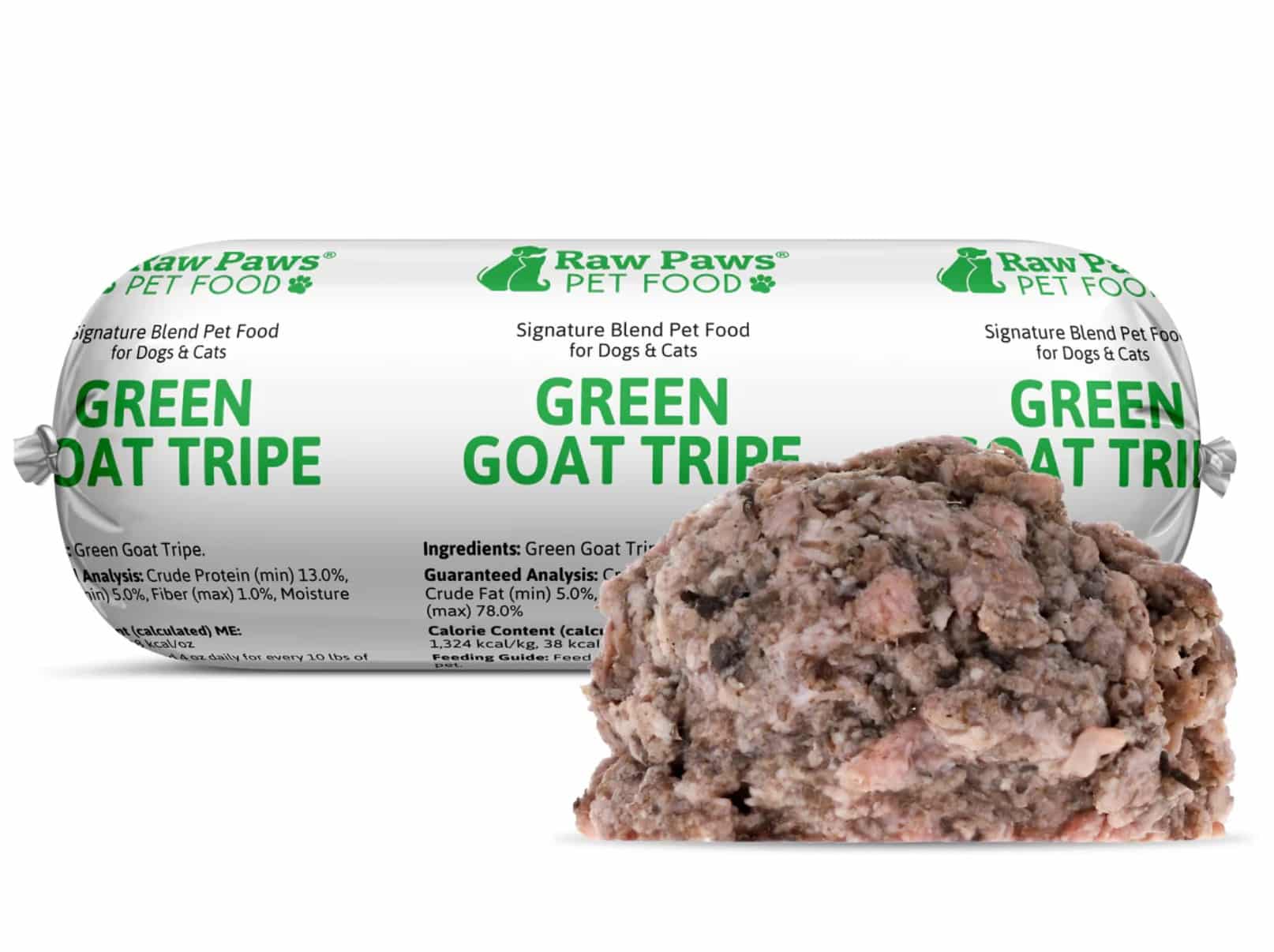 Raw Paws Pet Signature Green Goat Tripe for Dogs & Cats