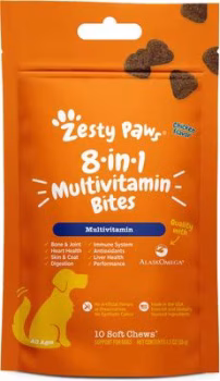 Zesty Paws 8-in-1 Bites Chicken Flavored Soft Chews Multivitamin 