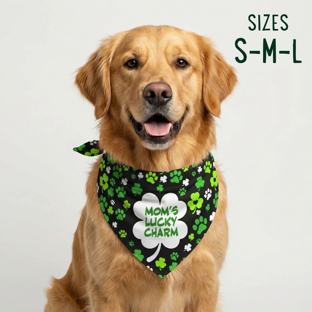 Mom’s Lucky Charm Dog Bandana (S, M, L) - Helps Feed Shelter Dogs In Need