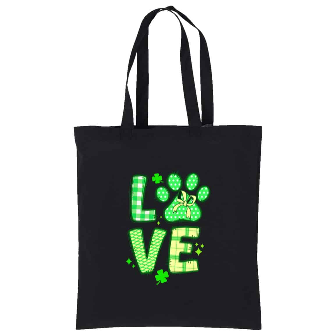 Pawsitively Lucky Love Cotton Tote Black