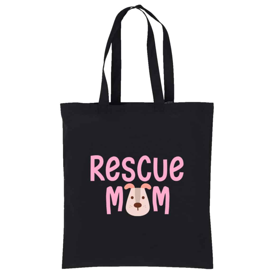 Rescue Mom Club Cotton Tote Black