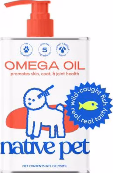 Native Pet Omega-3 Fish Oil & Alaskan Salmon Oil Skin & Coat Health Supplement