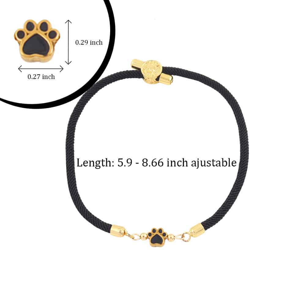Forever Paw Adjustable Bracelet- Black - Image 3
