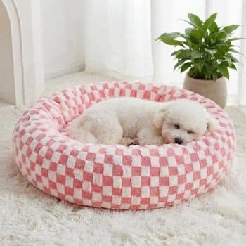 BFPETHOME Small Washable Cozy Donut Dog Bed
