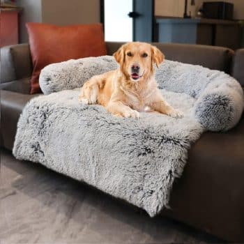 Dekeyoo Waterproof Calming Dog Bed, Pet Couch Protector Plush Dog Mat Dog Sofa