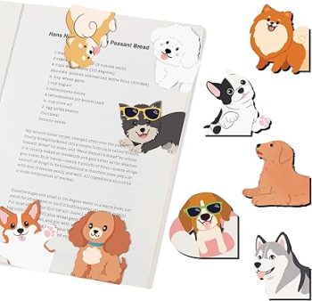 10Pcs Dog Magnetic Bookmarks Cute Bookmark
