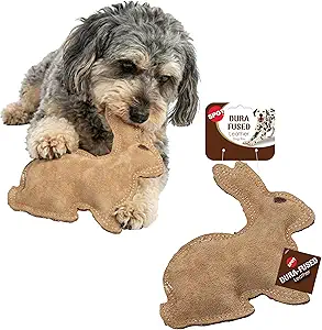 SPOT Dura-Fused Leather Rabbit Dog Toy