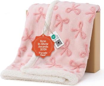 
LE SURE Waterproof Dog Blankets for Small Dogs Cute Cozy 3D Jacquard
