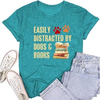 Book Shirts for Women Dog Mom Shirts 