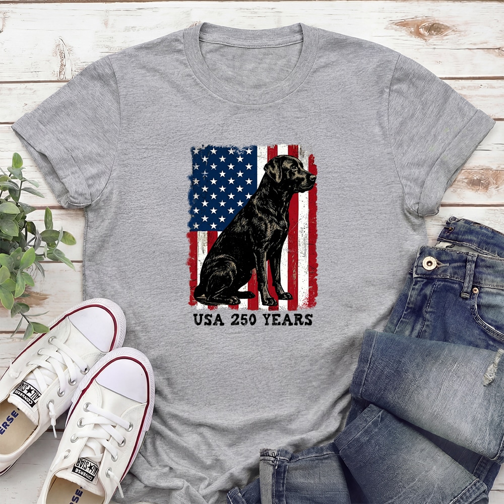 Liberty Dog – 250 Years Standard Tee Heather Grey