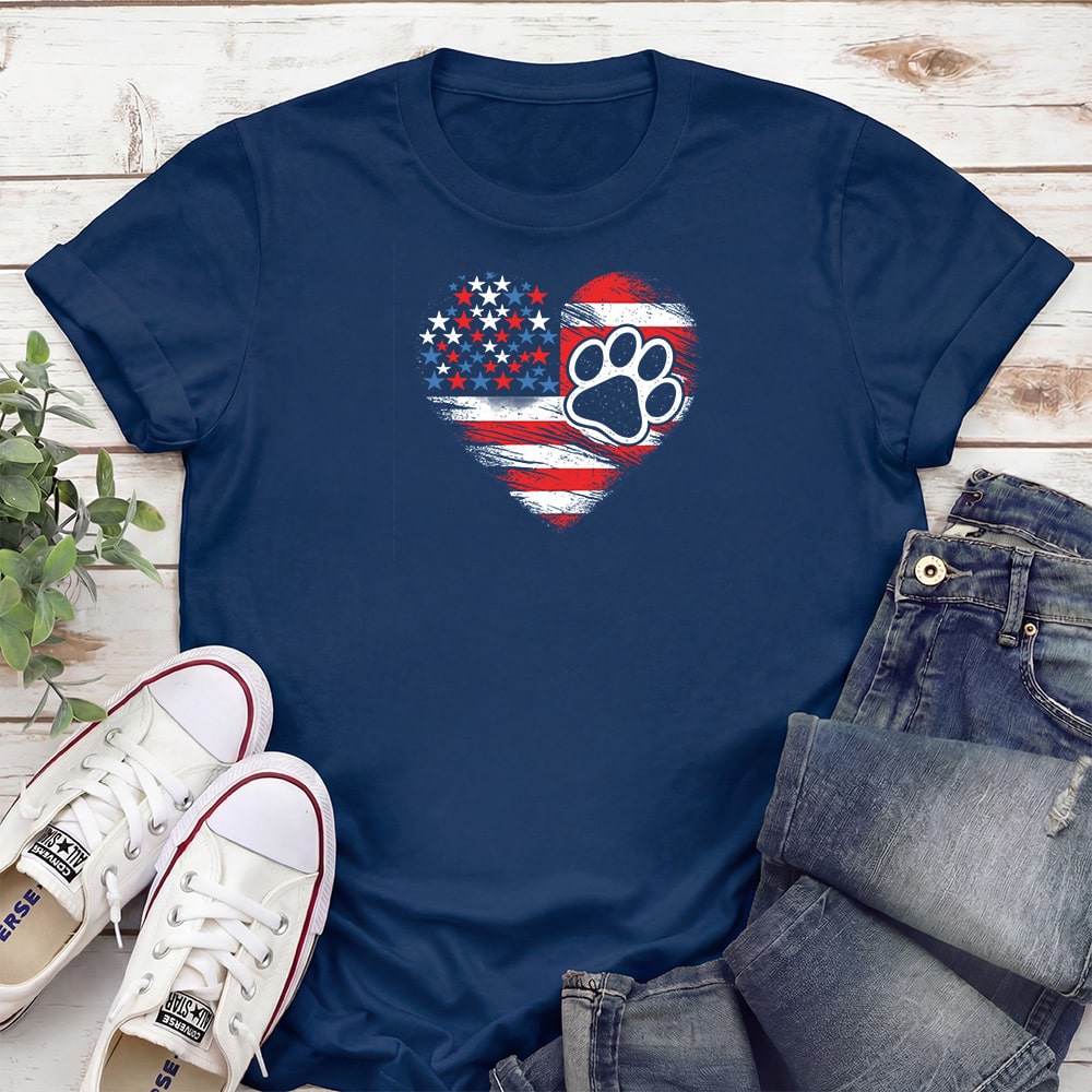 Patriot Paw Heart Standard Tee Navy