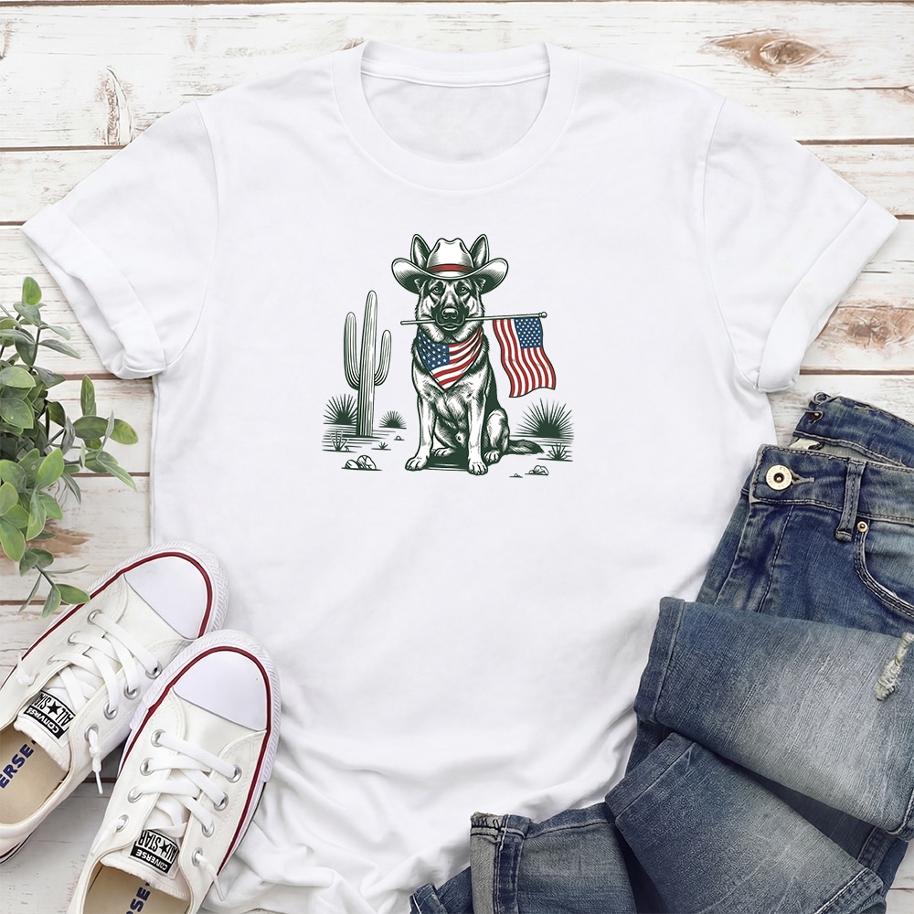 Freedom Wrangler German Shepherd Standard Tee White