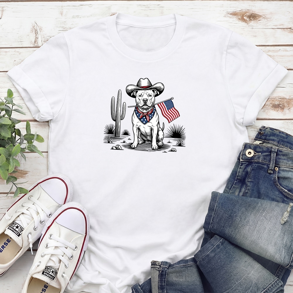 Freedom Wrangler Pit Bull Standard Tee White