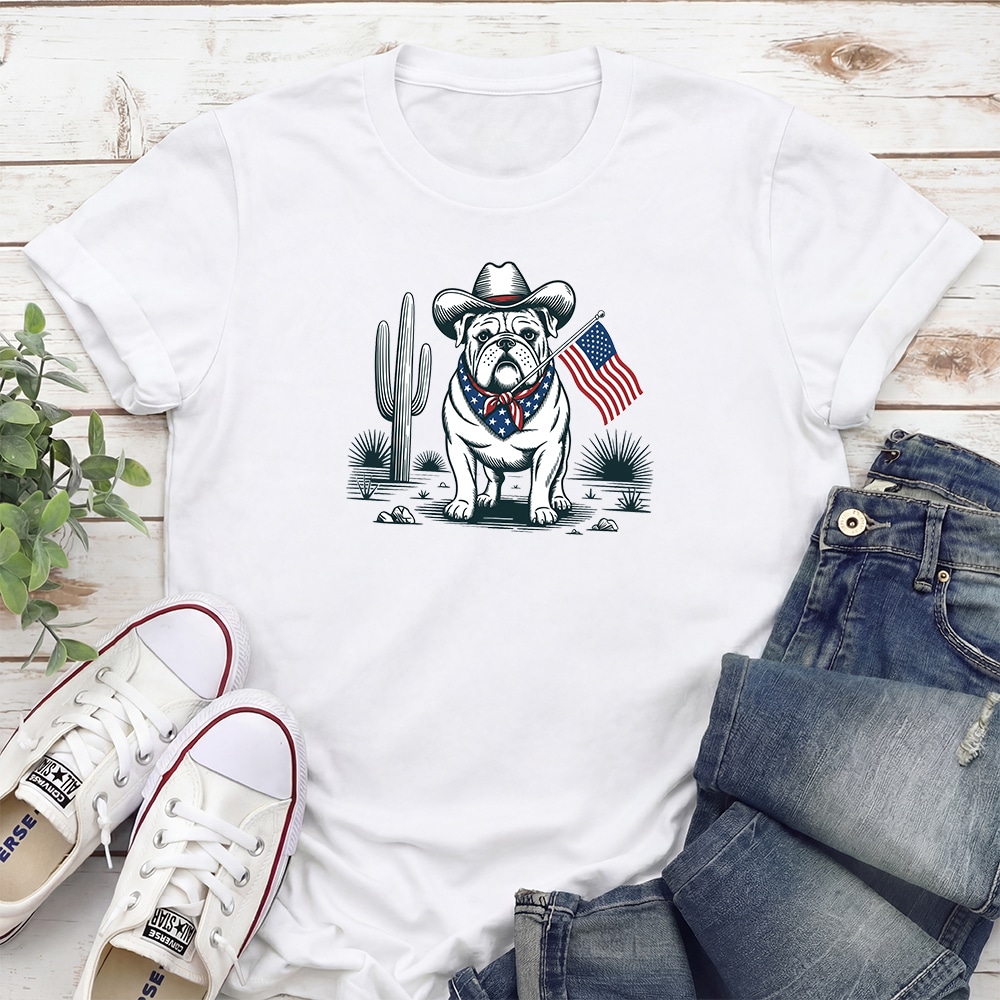 Freedom Wrangler Bulldog Standard Tee White