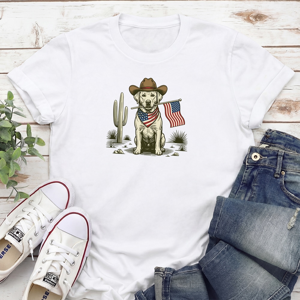 Freedom Wrangler Labrador Standard Tee White