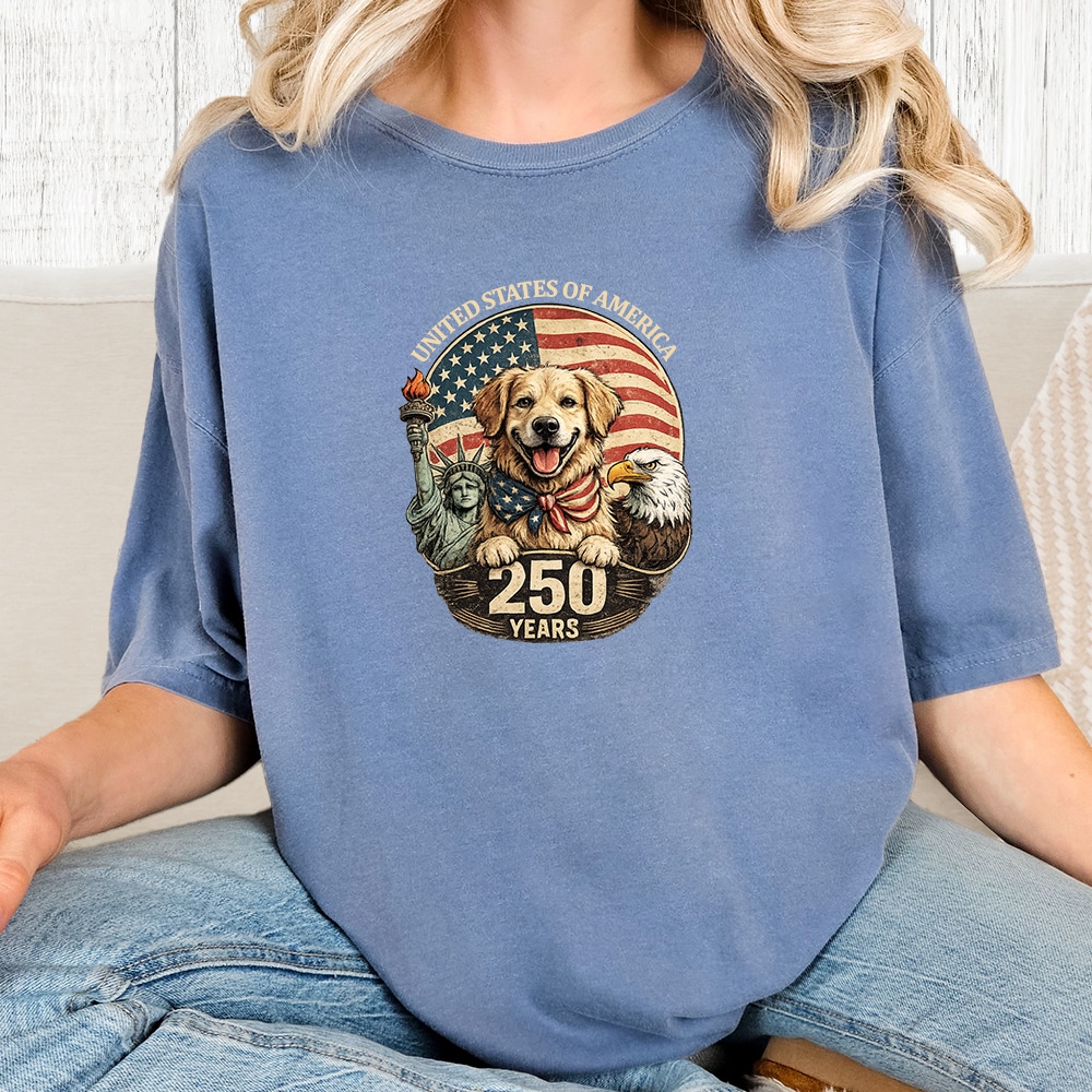 Comfort Colors Liberty & Loyalty – 250 Years Vintage Washed Tee - Blue Jean
