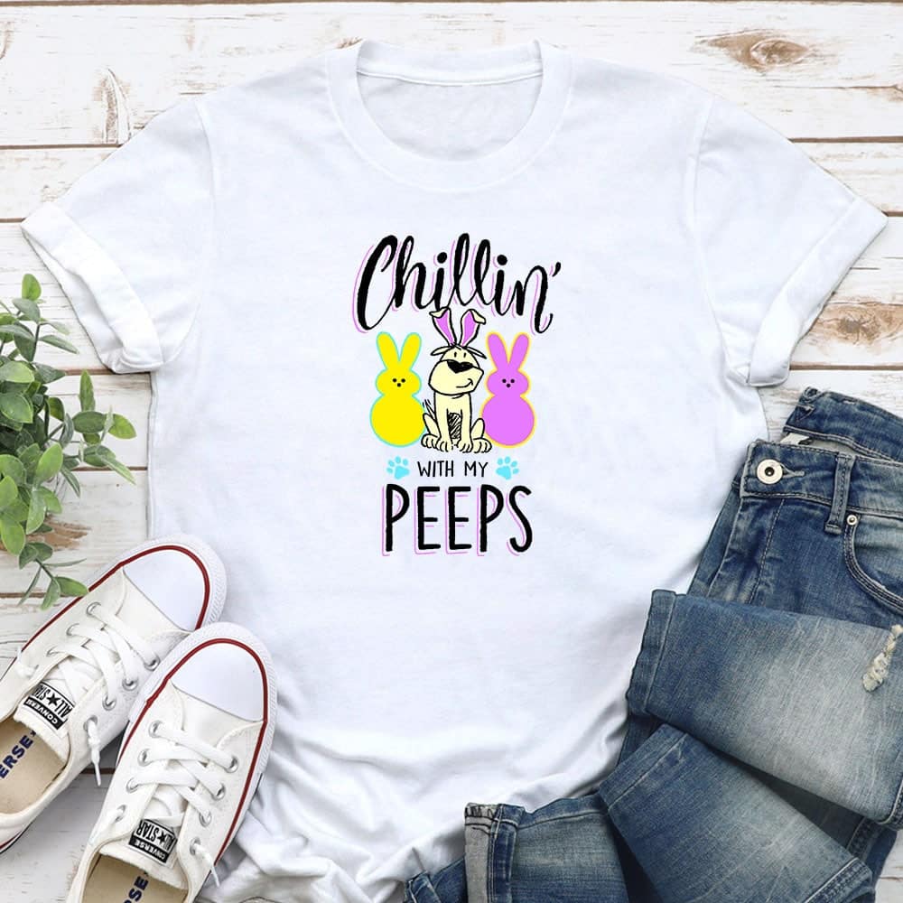 Fund 30 Meals for $15.00 and Get A Free - Chillin’ With My Peeps Standard Tee White