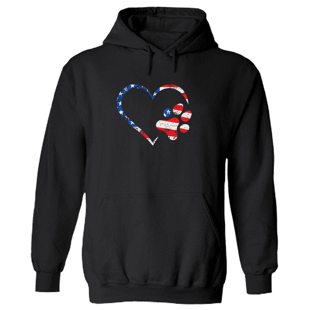 Patriotic Dog Lover Hoodie Black