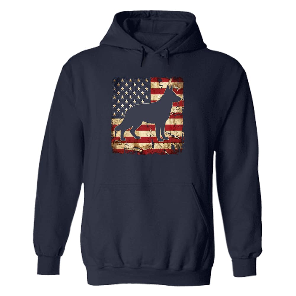 Guardian Of The Flag German Shepherd Hoodie Navy