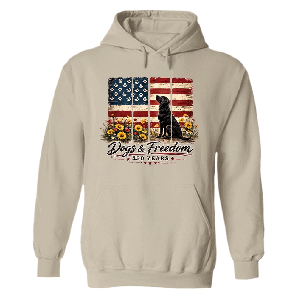 Paws of Liberty – 250 Years Strong Hoodie Sand